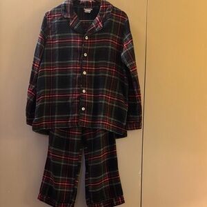 Pottery Barn Men’s Plaid Pajama Set - Red and Blue XS